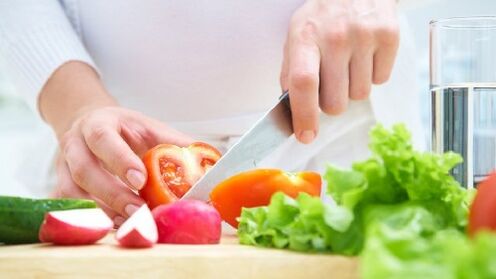 Vegetables -Shared cut with knives