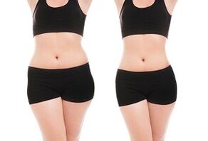 before and after exercise to lose weight on the sides and stomach