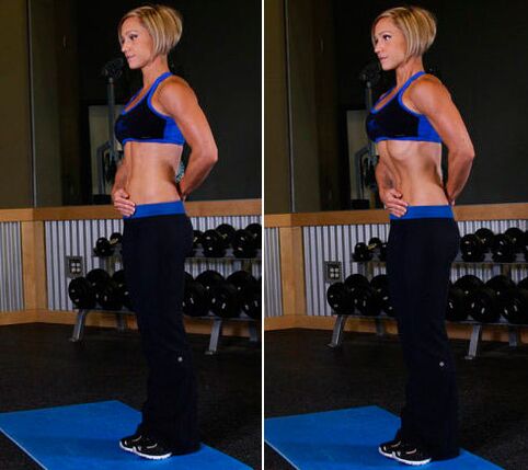 Vacuum exercise from fat in the stomach