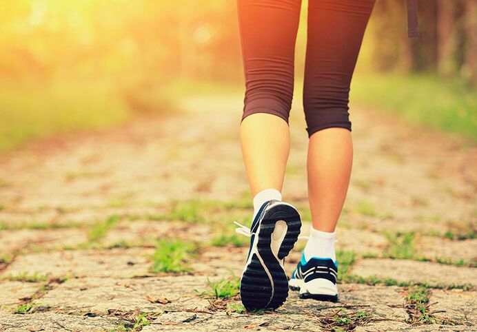 Walking to lose weight of stomach and side